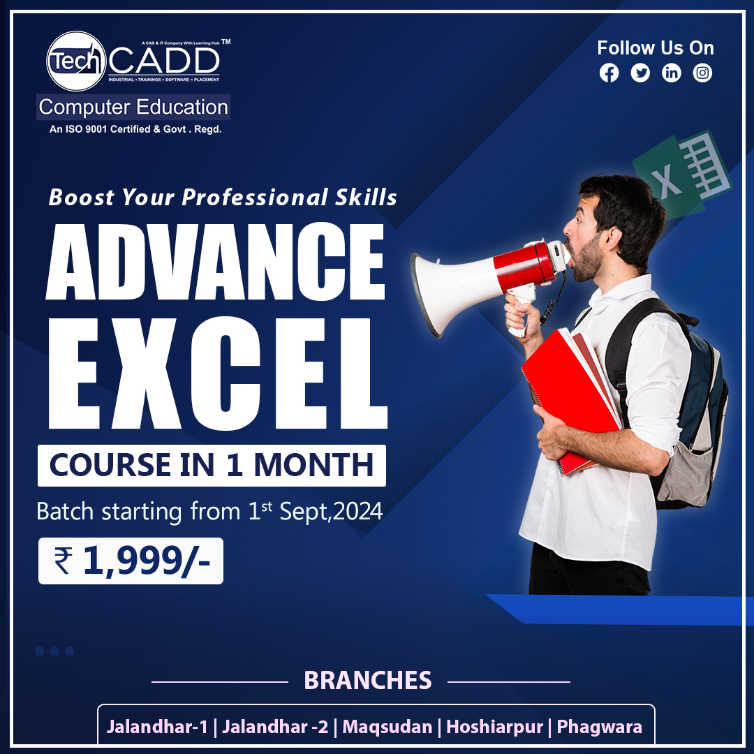 Best Advance Excel Training and Course Jalandhar, Punjab